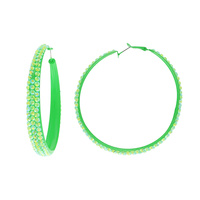 60MM COLORFUL RHINESTONE HOOP EARRINGS
