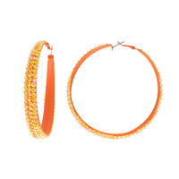 60MM COLORFUL RHINESTONE HOOP EARRINGS