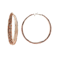 60MM COLORFUL RHINESTONE HOOP EARRINGS
