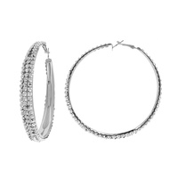 60MM COLORFUL RHINESTONE HOOP EARRINGS