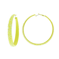 60MM COLORFUL RHINESTONE HOOP EARRINGS