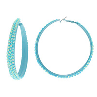 RHINESTONE HOOP EARRINGS