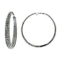RHINESTONE HOOP EARRINGS