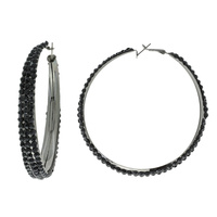 RHINESTONE HOOP EARRINGS