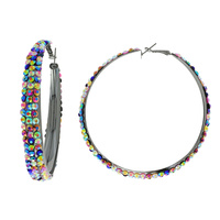 RHINESTONE HOOP EARRINGS