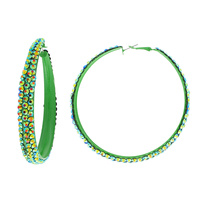 RHINESTONE HOOP EARRINGS