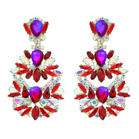 FASHION CRYSTAL GEMSTONE CHANDELIER DROP EARRINGS