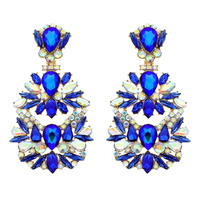 FASHION CRYSTAL GEMSTONE CHANDELIER DROP EARRINGS