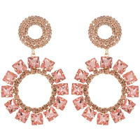 STATEMENT CRYSTAL OPEN CIRCLE HOOP DANGLE EARRINGS