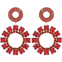 STATEMENT CRYSTAL OPEN CIRCLE HOOP DANGLE EARRINGS