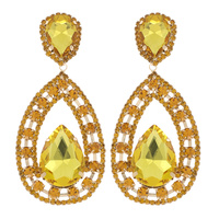 STATEMENT 2-TIER CRYSTAL TEARDROP DROP EARRINGS