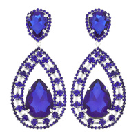 STATEMENT 2-TIER CRYSTAL TEARDROP DROP EARRINGS