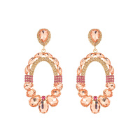 EVENING GLAM CRYSTAL GEM CHANDELIER LONG DROP EARRINGS