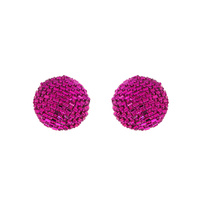 CRYSTAL RHINESTONE BALL DESIGN SPHERE STUD EARRINGS