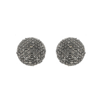 CRYSTAL RHINESTONE BALL DESIGN SPHERE STUD EARRINGS