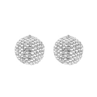 CRYSTAL RHINESTONE BALL DESIGN SPHERE STUD EARRINGS