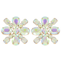 FLORAL CRYSTAL STUD EARRINGS
