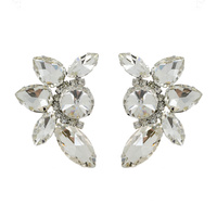 MULTICOLORED CRYSTAL CLUSTER RHINESTONE PAVE STUD EARRINGS