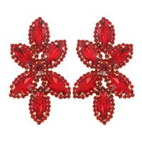 CRYSTAL PAVE FLORAL MARQUISE STONE CLUSTER EARRINGS