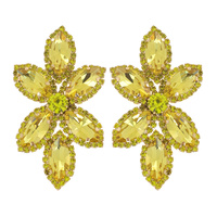 CRYSTAL PAVE FLORAL MARQUISE STONE CLUSTER EARRINGS