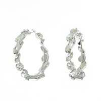 70MM CRYSTAL CLUSTER BAROQUE STYLE HOOP EARRINGS