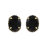 CRYSTAL RHINESTONE OVAL HALO DROP EARRINGS