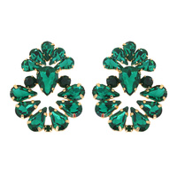 CRYSTAL RHINESTONE TEARDROP CLUSTER DROP EARRINGS