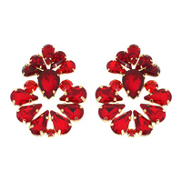 CRYSTAL RHINESTONE TEARDROP CLUSTER DROP EARRINGS