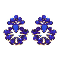 CRYSTAL RHINESTONE TEARDROP CLUSTER DROP EARRINGS