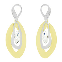 FASHION METAL WHITE GOLD PLATING DANGLE EARRINGS