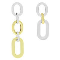 FASHION METAL WHITE GOLD PLATING DANGLE EARRINGS