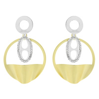 FASHION METAL WHITE GOLD PLATING DANGLE EARRINGS