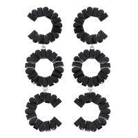 3-TIER CRYSTAL GEMSTONE CIRCULAR C-SHAPE EARRINGS