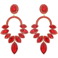 CRYSTAL GEMSTONE PETAL CUT LONG DROP EARRINGS