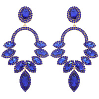 CRYSTAL GEMSTONE PETAL CUT LONG DROP EARRINGS