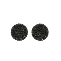 RHINESTONE PAVE SPHERE DISCO BALL STUD EARRINGS