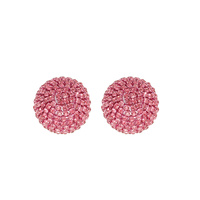 RHINESTONE PAVE SPHERE DISCO BALL STUD EARRINGS