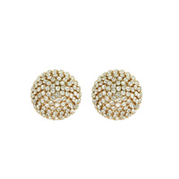 RHINESTONE PAVE SPHERE DISCO BALL STUD EARRINGS