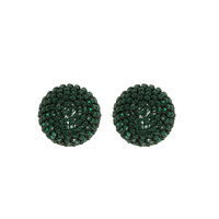 RHINESTONE PAVE SPHERE DISCO BALL STUD EARRINGS