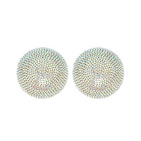 RHINESTONE PAVE SPHERE DISCO BALL STUD EARRINGS
