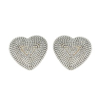 VALENTINE'S DAY CRYSTAL PAVE HEART SHAPED EARRINGS