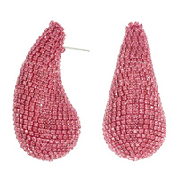 JEWELED CHUNKY TEARDROP DOME EARRINGS