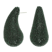 JEWELED CHUNKY TEARDROP DOME EARRINGS