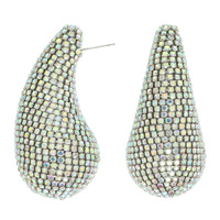 JEWELED CHUNKY TEARDROP DOME EARRINGS