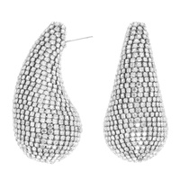 JEWELED CHUNKY TEARDROP DOME EARRINGS