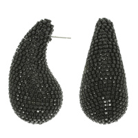 JEWELED CHUNKY TEARDROP DOME EARRINGS