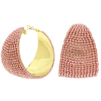 JEWELED CHUNKY HUGGIE HOOP EARRINGS