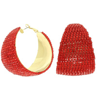 JEWELED CHUNKY HUGGIE HOOP EARRINGS