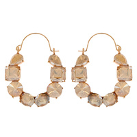 GEM STONE HOOP EARRINGS