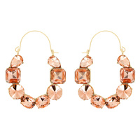 GEM STONE HOOP EARRINGS